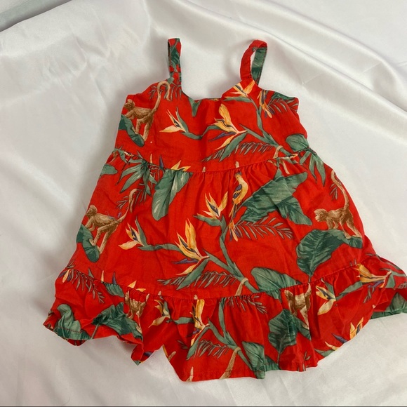 Janie and Jack Red Tropical Print Dress, size 3 to 6 Months - Picture 1 of 6